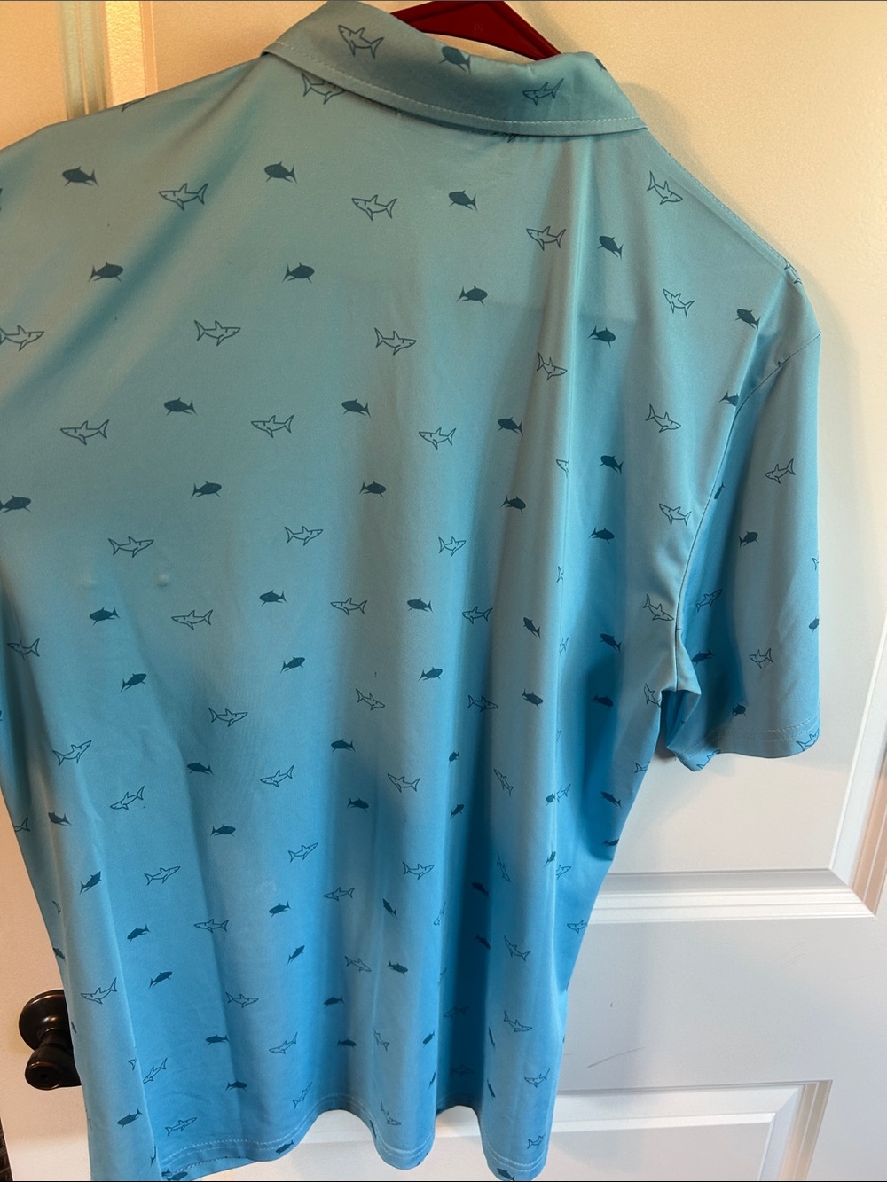 Lacoste Men’s Light Blue Polo with Mini Shark Print - Picture 6 of 8